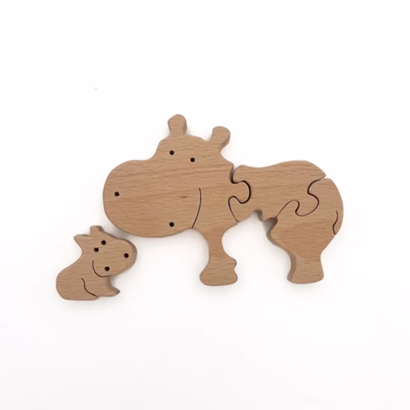 puzzle-din-lemn-hipopotam-cu-pui-pini