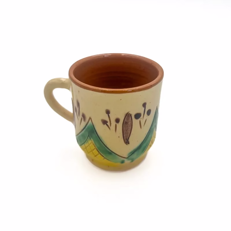 Cană ceramică pentru cafea pictată manual – model tradițional - imagine 2