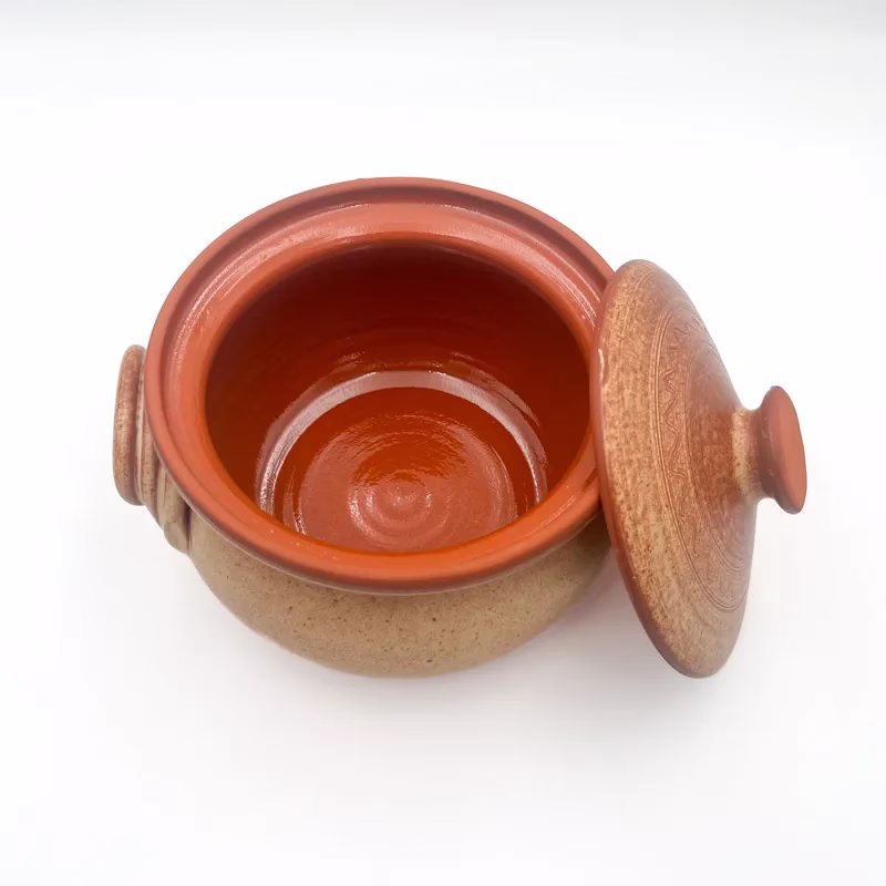 Oală de sarmale din ceramică 4L – lucrată manual, cu capac - imagine 3