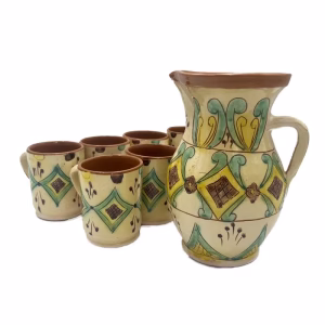 Set vin ceramică Kuty pictat manual carafă și căni