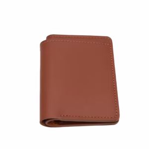 Portofel din piele naturala maro lucrat manual design slim